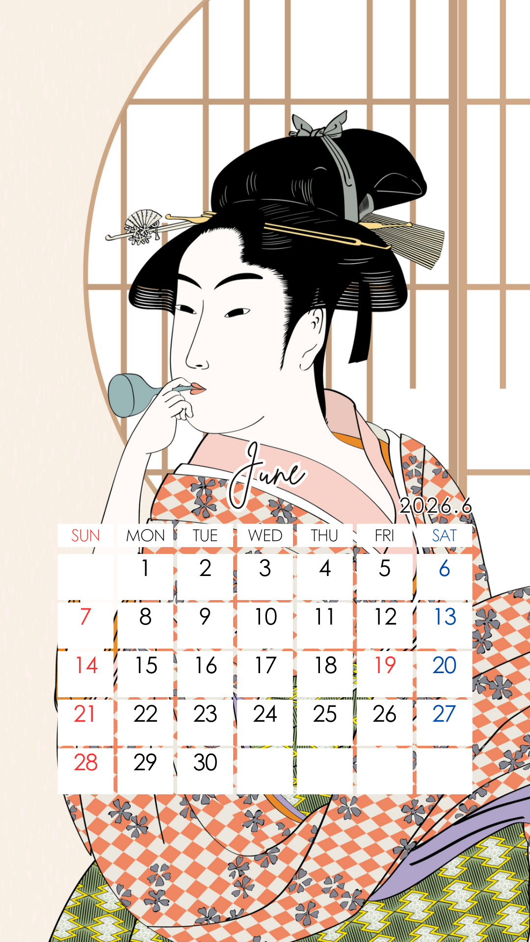 【お知らせ】2026年のカレンダーを作成しました（6月）・英語